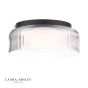 Laura Ashley Charissa Bathroom Ceiling Light Matt Black and Ribbed Glass IP44