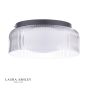 Laura Ashley Charissa Bathroom Ceiling Light Matt Black and Ribbed Glass IP44