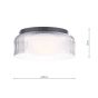 Laura Ashley Charissa Bathroom Ceiling Light Matt Black and Ribbed Glass IP44