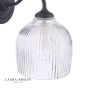 Laura Ashley Charissa Bathroom Wall Light Matt Black and Ribbed Glass IP44