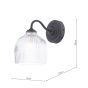Laura Ashley Charissa Bathroom Wall Light Matt Black and Ribbed Glass IP44