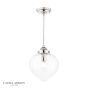 Laura Ashley Whitham Pendant Polished Nickel and Ribbed Glass