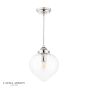 Laura Ashley Whitham Pendant Polished Nickel and Ribbed Glass