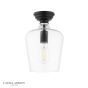 Laura Ashley Ockley Semi-Flush Matt Black and Glass