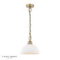 Laura Ashley Durford Small Pendant Matt Antique Brass and White