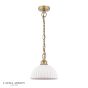 Laura Ashley Durford Small Pendant Matt Antique Brass and White