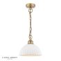 Laura Ashley Durford Small Pendant Matt Antique Brass and White