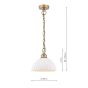 Laura Ashley Durford Small Pendant Matt Antique Brass and White