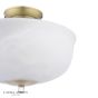 Laura Ashley Cossington 2 Light Semi-Flush Matt Antique Brass and White Marble Effect Glass