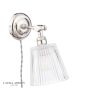 Laura Ashley Callaghan Plugged Wall Light Polished Nickel and Ribbed Glass