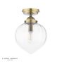 Laura Ashley Whitham Bathroom Ceiling Light Antique Brass and Ribbed Glass IP44