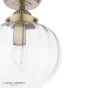 Laura Ashley Whitham Bathroom Ceiling Light Antique Brass and Ribbed Glass IP44