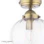 Laura Ashley Whitham Bathroom Ceiling Light Antique Brass and Ribbed Glass IP44