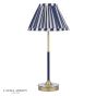 Laura Ashley Denwick Table Lamp Matt Antique Brass and Satin Blue With Shade