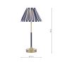 Laura Ashley Denwick Table Lamp Matt Antique Brass and Satin Blue With Shade