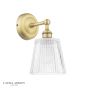Laura Ashley Callaghan Bathroom Wall Light Matt Antique Brass and Ribbed Glass IP44