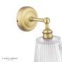 Laura Ashley Callaghan Bathroom Wall Light Matt Antique Brass and Ribbed Glass IP44