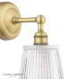 Laura Ashley Callaghan Bathroom Wall Light Matt Antique Brass and Ribbed Glass IP44