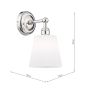 Laura Ashley Callaghan Bathroom Wall Light Polished Nickel and White Ribbed Glass IP44