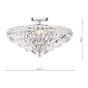 Laura Ashley Vienna 3 Light Semi-Flush Crystal and Polished Chrome