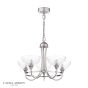 Laura Ashley Wellham 5 Light Armed Pendant Polished Nickel and Ribbed Glass