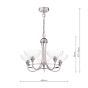Laura Ashley Wellham 5 Light Armed Pendant Polished Nickel and Ribbed Glass