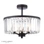 Laura Ashley Elkwood 3 Light Semi-Flush Crystal and Black