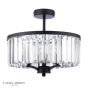 Laura Ashley Elkwood 3 Light Semi-Flush Crystal and Black