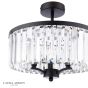 Laura Ashley Elkwood 3 Light Semi-Flush Crystal and Black