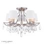 Laura Ashley Enstone 5 Light Semi-Flush Polished Nickel and Crystal With Shade