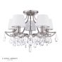 Laura Ashley Enstone 5 Light Semi-Flush Polished Nickel and Crystal With Shade