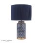 Laura Ashley Knipton Table Lamp Blue Ceramic and Antique Brass With Shade