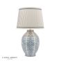 Laura Ashley Stannard Table Lamp Blue Ceramic and Polished Chrome With Shade