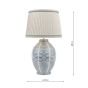 Laura Ashley Stannard Table Lamp Blue Ceramic and Polished Chrome With Shade