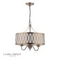 Laura Ashley Allerford 3 Light Pendant Satin Bronze and Taupe