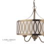 Laura Ashley Allerford 3 Light Pendant Satin Bronze and Taupe