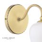 Laura Ashley Lidsell Wall Light Matt Antique Brass and Opal Glass