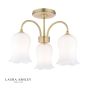Laura Ashley Lidsell 3 Light Semi-Flush Matt Antique Brass and Opal Glass