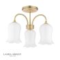 Laura Ashley Lidsell 3 Light Semi-Flush Matt Antique Brass and Opal Glass