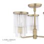 Laura Ashley Hilcote 3 Light Semi-Flush Matt Antique Brass and Glass