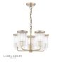Laura Ashley Hilcote 5 Light Armed Pendant Matt Antique Brass and Glass