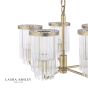 Laura Ashley Hilcote 5 Light Armed Pendant Matt Antique Brass and Glass