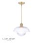 Laura Ashley Billham Pendant Matt Antique Brass and Ribbed Glass