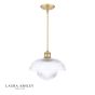 Laura Ashley Billham Pendant Matt Antique Brass and Ribbed Glass
