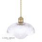 Laura Ashley Billham Pendant Matt Antique Brass and Ribbed Glass