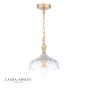 Laura Ashley Eversden Pendant Antique Brass and Crystal
