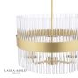 Laura Ashley Alexa 3 Light Pendant Glass and Matt Antique Brass