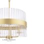 Laura Ashley Alexa 3 Light Pendant Glass and Matt Antique Brass