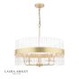 Laura Ashley Alexa 5 Light Pendant Glass and Matt Antique Brass