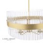 Laura Ashley Alexa 5 Light Pendant Glass and Matt Antique Brass